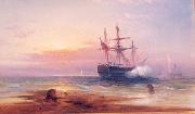 Edward Moran Salute at Sunset oil on canvas